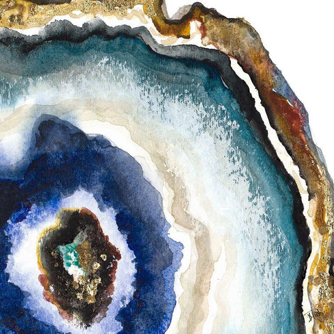 Up Close Agate Watercolor II Black Modern Wood Framed Art Print with Double Matting by Pinto, Patricia