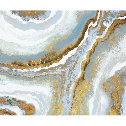 Blue Agate Black Modern Wood Framed Art Print with Double Matting by Pinto, Patricia