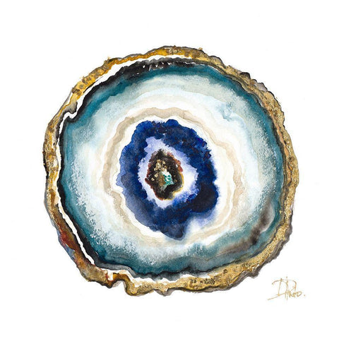 Agate Watercolor II Black Modern Wood Framed Art Print by Pinto, Patricia