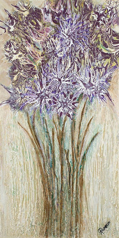 Lavender Strong I White Modern Wood Framed Art Print with Double Matting by Gonzalez, Roberto