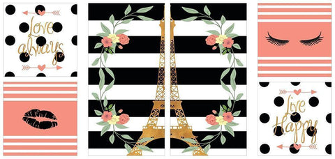 Paris Lady Pack Black Ornate Wood Framed Art Print with Double Matting by SD Graphics Studio