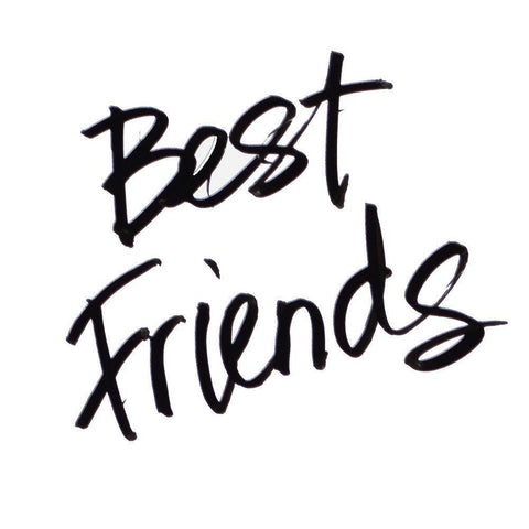 Best Friends White Modern Wood Framed Art Print with Double Matting by SD Graphics Studio