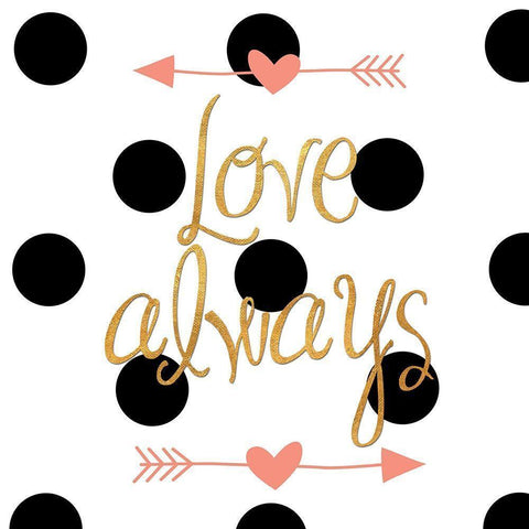Love Always Black Modern Wood Framed Art Print by SD Graphics Studio