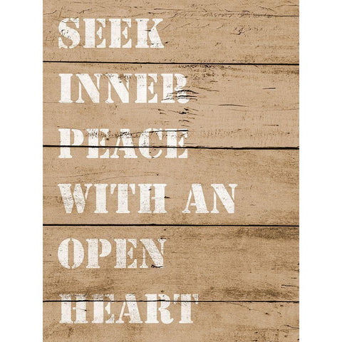 Seek Inner Peace Black Modern Wood Framed Art Print with Double Matting by SD Graphics Studio
