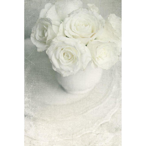 All White Bouquet White Modern Wood Framed Art Print by Gardner, Sarah