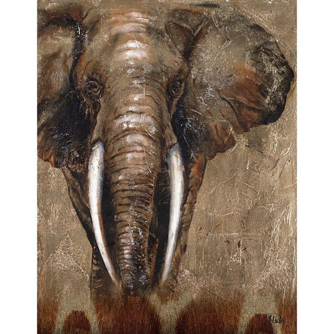 Brown Elephant Black Modern Wood Framed Art Print by Pinto, Patricia