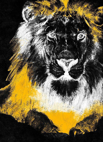 Stained Safari I White Modern Wood Framed Art Print with Double Matting by Pinto, Patricia