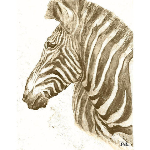 Muted Zebra White Modern Wood Framed Art Print by Pinto, Patricia
