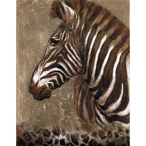 Brown Zebra White Modern Wood Framed Art Print by Pinto, Patricia