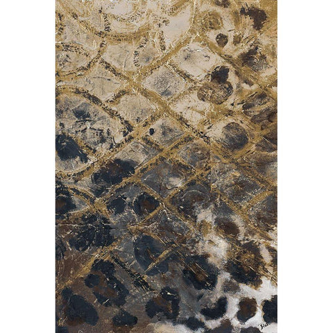 Safari Skin Black Modern Wood Framed Art Print with Double Matting by Pinto, Patricia