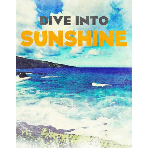 Sunshine and Waves I Black Modern Wood Framed Art Print by Nawrocke, Bruce