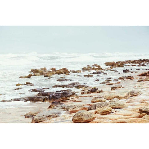 Rock Beach Black Modern Wood Framed Art Print by Nawrocke, Bruce