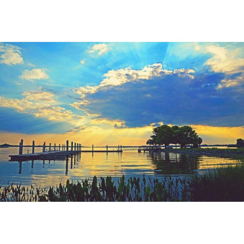 Lake Dora Sunset Black Modern Wood Framed Art Print with Double Matting by Nawrocke, Bruce