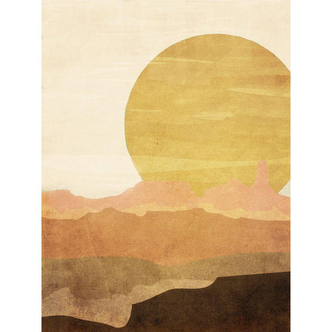 Mountain Sun Gold Ornate Wood Framed Art Print with Double Matting by Meneely, Dan