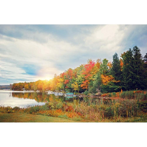 Great Autumn Day Gold Ornate Wood Framed Art Print with Double Matting by Poynter, Kelly