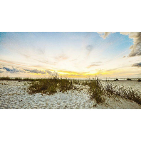 Sunset Beach White Modern Wood Framed Art Print by Bill Carson Photography