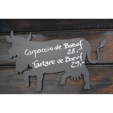 Carpaccio De Boeuf Black Modern Wood Framed Art Print by Coppel, Anna