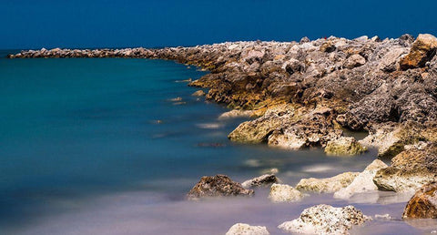 Rocky Shores Black Ornate Wood Framed Art Print with Double Matting by Bill Carson Photography
