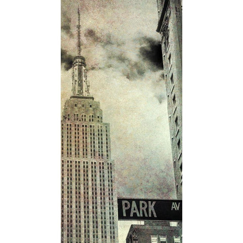 Park Ave View Sepia Gold Ornate Wood Framed Art Print with Double Matting by Bill Carson Photography