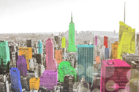 Color In The Cities White Modern Wood Framed Art Print with Double Matting by Bill Carson Photography
