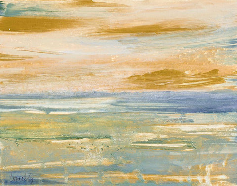 Ocean Calm Black Ornate Wood Framed Art Print with Double Matting by Loreth, Lanie