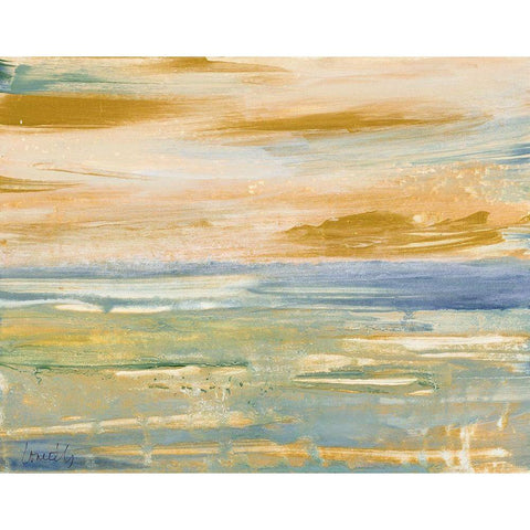 Ocean Calm Gold Ornate Wood Framed Art Print with Double Matting by Loreth, Lanie