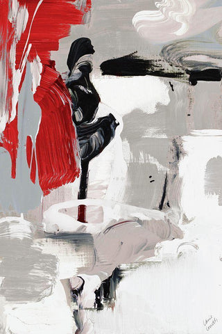 Splash of Red I Black Ornate Wood Framed Art Print with Double Matting by Loreth, Lanie