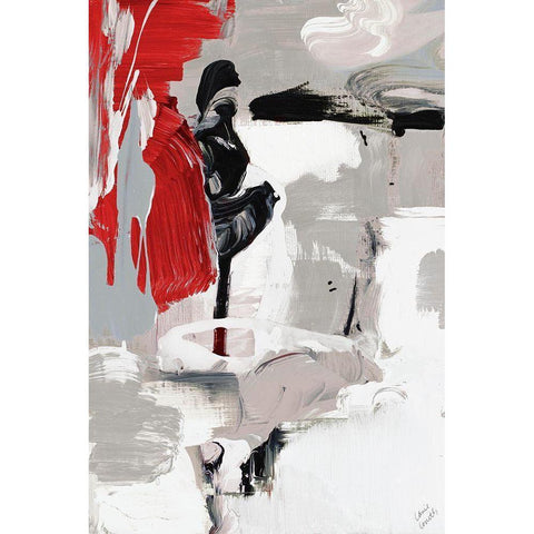 Splash of Red I Black Modern Wood Framed Art Print with Double Matting by Loreth, Lanie