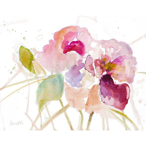 Summer Flowers Black Modern Wood Framed Art Print by Loreth, Lanie