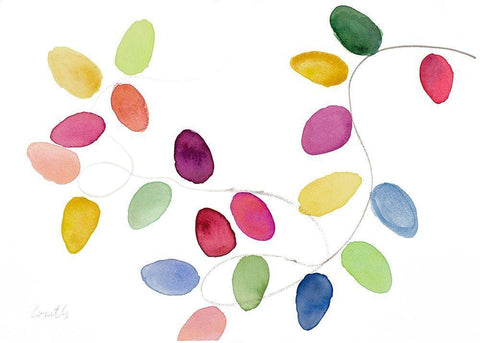 Modern Lights White Modern Wood Framed Art Print with Double Matting by Loreth, Lanie