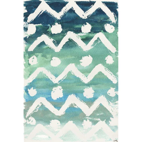 Watercolor Pattern V Black Modern Wood Framed Art Print with Double Matting by Medley, Elizabeth