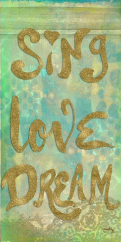 Sing Love Dream Black Ornate Wood Framed Art Print with Double Matting by Medley, Elizabeth