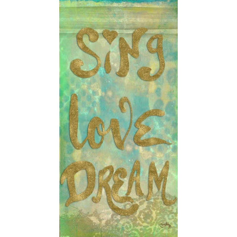 Sing Love Dream White Modern Wood Framed Art Print by Medley, Elizabeth