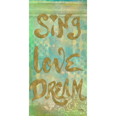Sing Love Dream Gold Ornate Wood Framed Art Print with Double Matting by Medley, Elizabeth