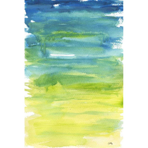 Watercolor Paper II Black Modern Wood Framed Art Print with Double Matting by Medley, Elizabeth