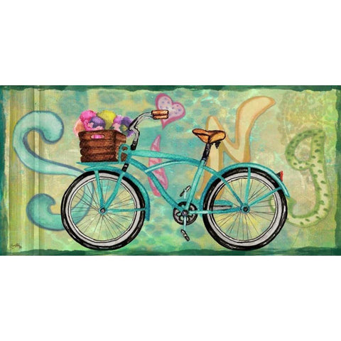 Sing and Play Bike I Black Modern Wood Framed Art Print with Double Matting by Medley, Elizabeth