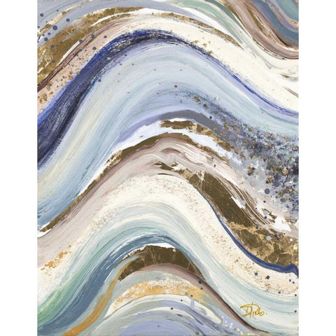 New Concept Blue Black Modern Wood Framed Art Print with Double Matting by Pinto, Patricia