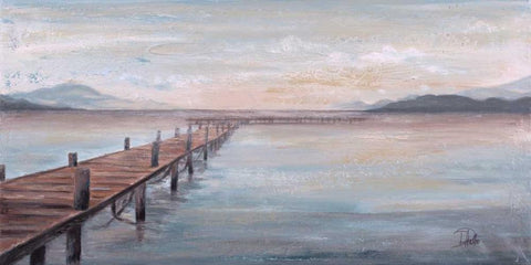 Calm Placid Lake White Modern Wood Framed Art Print with Double Matting by Pinto, Patricia