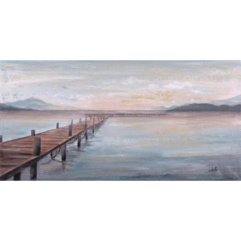 Calm Placid Lake White Modern Wood Framed Art Print by Pinto, Patricia