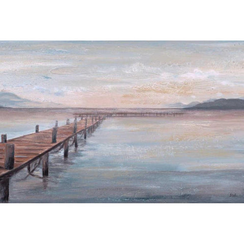 Calm Placid Lake Black Modern Wood Framed Art Print by Pinto, Patricia