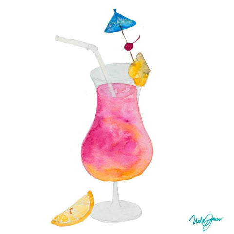 Tiki Bar Tonics IV Gold Ornate Wood Framed Art Print with Double Matting by James, Nola