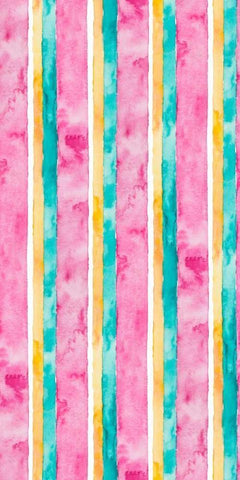 Tropical Stripes I White Modern Wood Framed Art Print with Double Matting by James, Nola