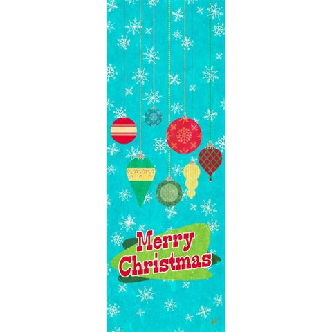 Merry Christmas Ornaments Black Modern Wood Framed Art Print by Metz, Andi