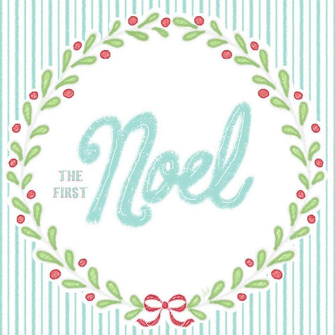 Christmas Wreath I Black Modern Wood Framed Art Print with Double Matting by Metz, Andi