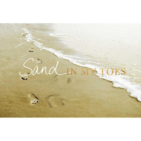 Sand in my Toes White Modern Wood Framed Art Print by Peck, Gail