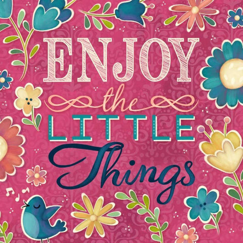 Enjoy the Little Things Burst I Black Modern Wood Framed Art Print with Double Matting by Josefina