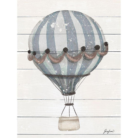 Hot Air Balloon Adventure Gold Ornate Wood Framed Art Print with Double Matting by Josefina