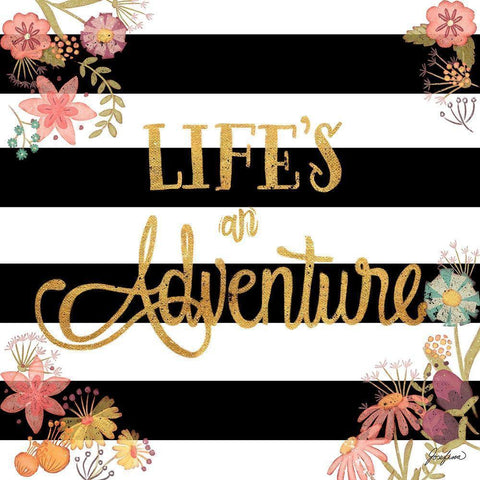 Lifes an Adventure White Modern Wood Framed Art Print by Josefina