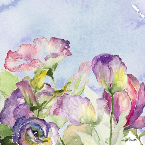 Purple Garden I White Modern Wood Framed Art Print with Double Matting by Loreth, Lanie