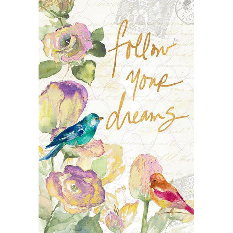 Springtime I Black Modern Wood Framed Art Print with Double Matting by Loreth, Lanie